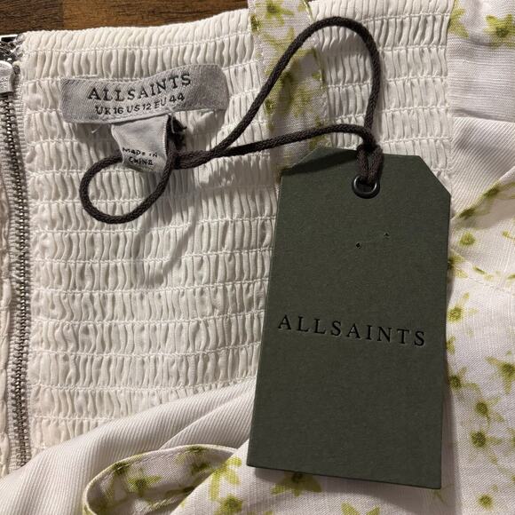 All Saints Women’s 12 Cassia Amanzi Tank Linen Blend Bra Top Cropped Sleeveless - Picture 7 of 13